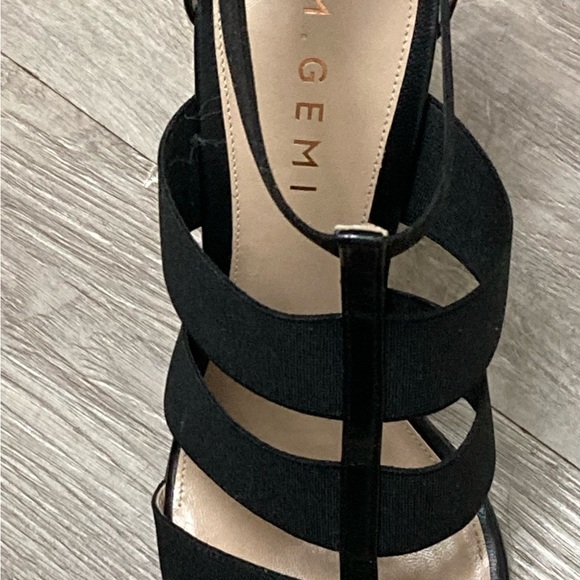 M.Gemi Womens Black Leather Baciami Pump With Fabric Elastic Straps Sz 38 New - Picture 6 of 9